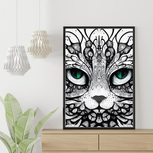 Zentangle Cat Art | Cat Lovers | Instant Download