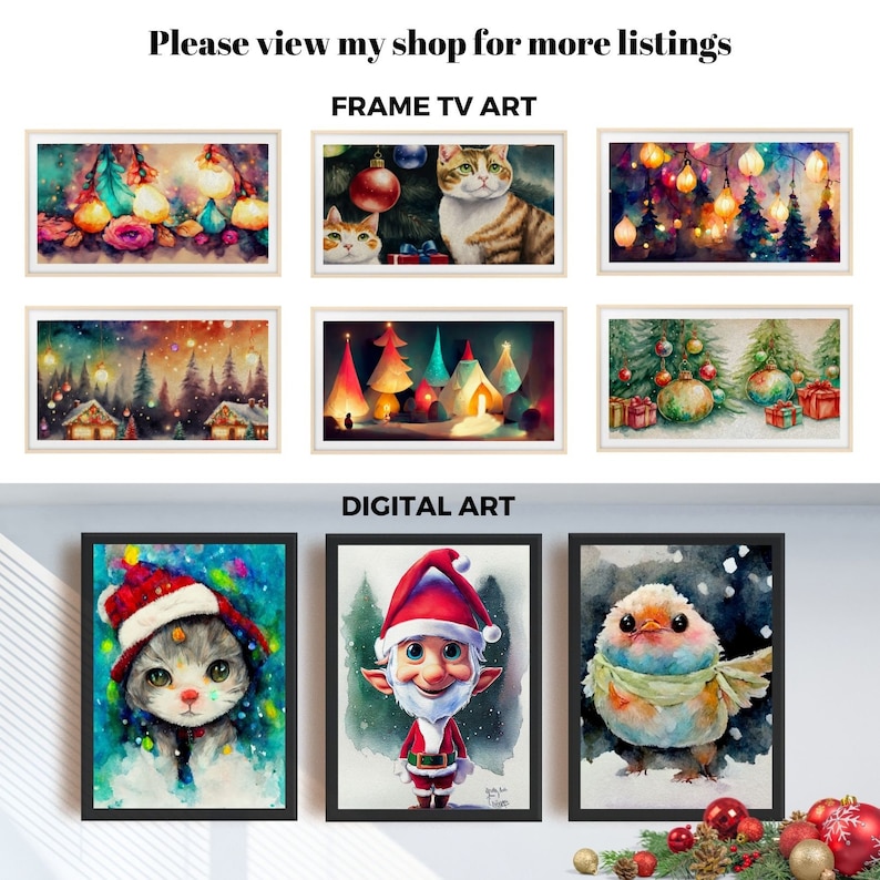 Frame TV Santa Fireplace Art Instant Download Christmas Etsy