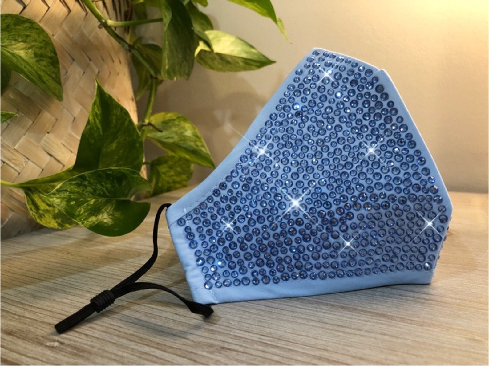 Bling Face Mask Bedazzled NEW BLUE SWAROVSKI Blue Crystals Etsy