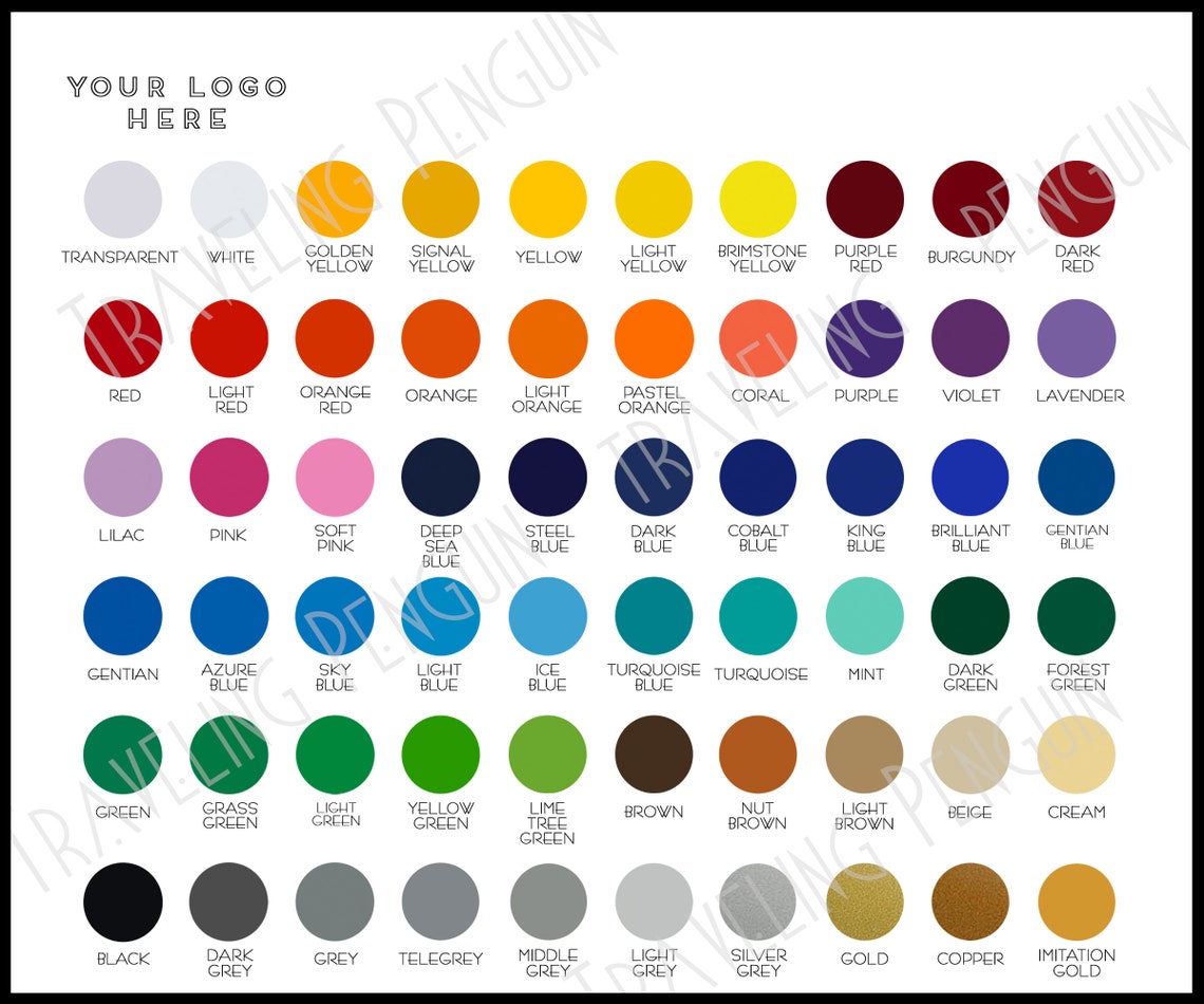 Oracal 651 Permanent Vinyl Decal Color Chart Oracal 651 Etsy