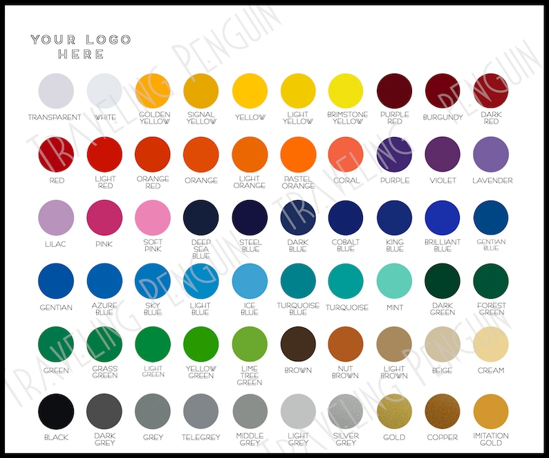 Oracal 651 Permanent Vinyl Decal Color Chart Oracal 651 | Etsy