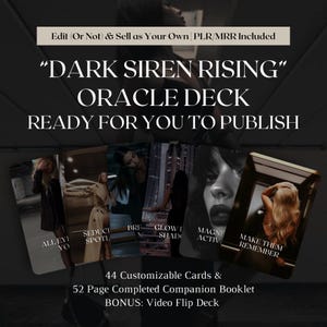 Dark Siren Rising Orakel Deck - Lizenzierbare Canva Vorlage (PLR/MRR) - Karten, Booklet + Flip Deck - Done-For-You und Bereit zur Veröffentlichung