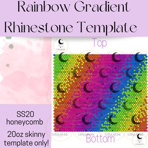 Rainbow Gradient Rhinestone Template | Honeycomb Template | Tumbler Template | Rainbow Design | SS20