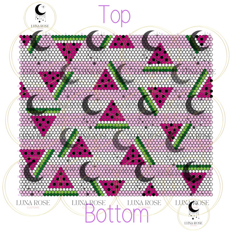 Striped Watermelon Rhinestone Template Honeycomb Template - Etsy