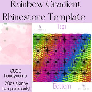 Rainbow Gradient Rhinestone Template | Honeycomb Template | Tumbler Template | Rainbow Design | SS20