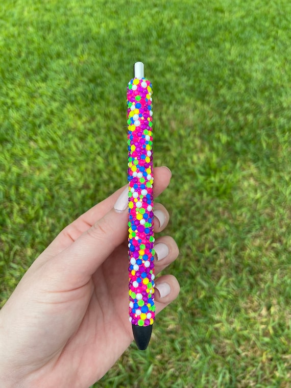 Neon Confetti Rhinestone Pen Refillable Pen Inkjoy Gel Pen Etsy