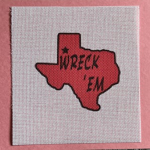 Officially Licensed &quot;Wreck &#39;em&quot; Needlepoint Canvas