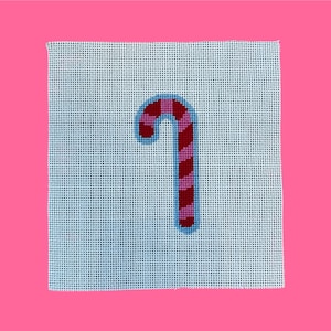 Mini Candy Cane Needlepoint Canvas