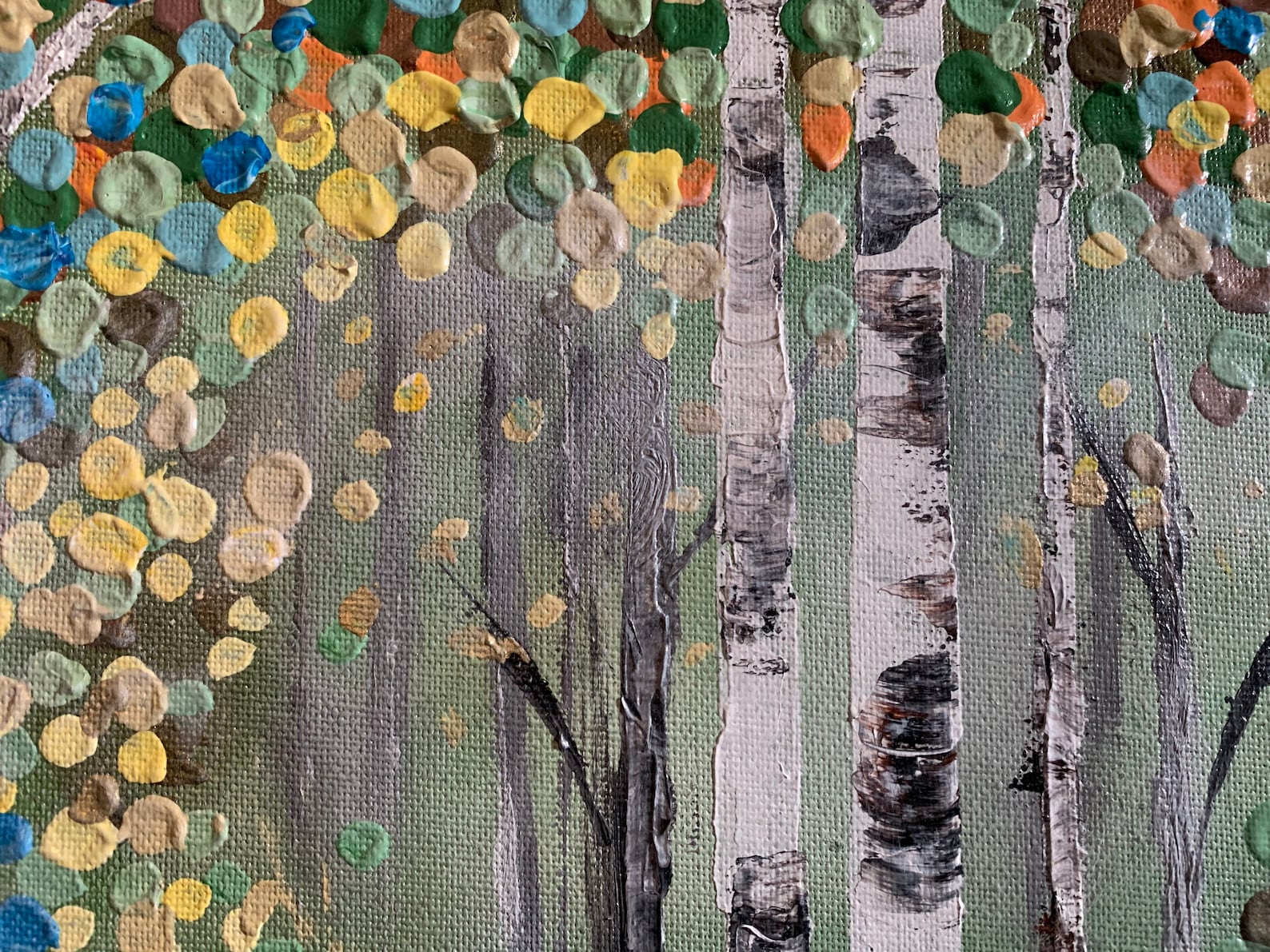Acrylic Painting Palette Knife Forest Art Etsy