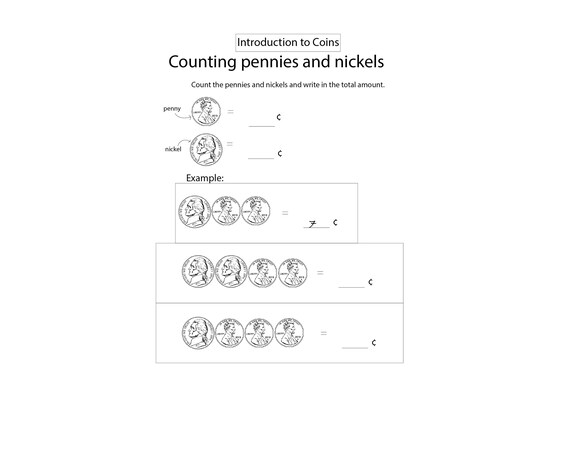 counting coins money math worksheet 50 page bundle instant etsy