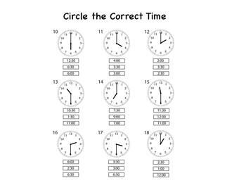telling time math worksheet 50 page bundle instant download etsy