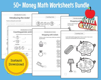 money worksheet etsy