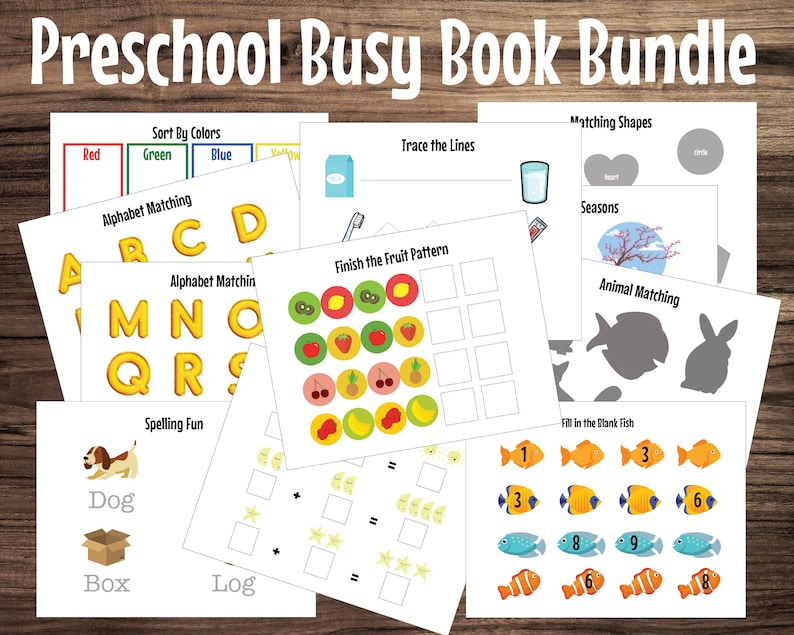Preschool Busy Book, Busy Binder Printable, Busy Book for Toddlers