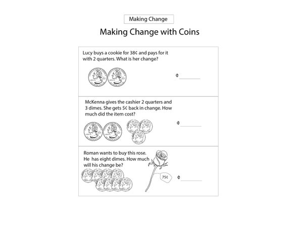 money math worksheets bundle pdf printable for home and etsy