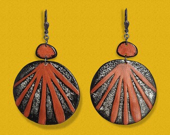 Handgefertigte Herbst Schmuck aus Polymer Clay in Orange