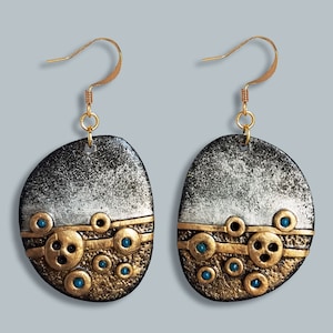 Futuristic Earrings - Polymer Clay Earring - Cosmic aesthetics - Statement earrings