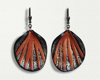 Orange Fimo Ohrringe | Boho Ohrhänger