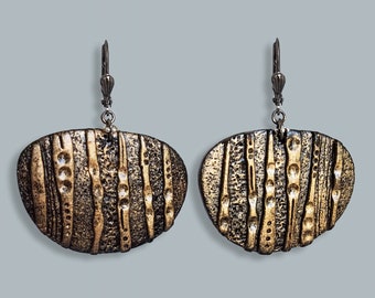 Rustikale Boho Ohrringe aus Polymer-Ton | Leichtes Statement