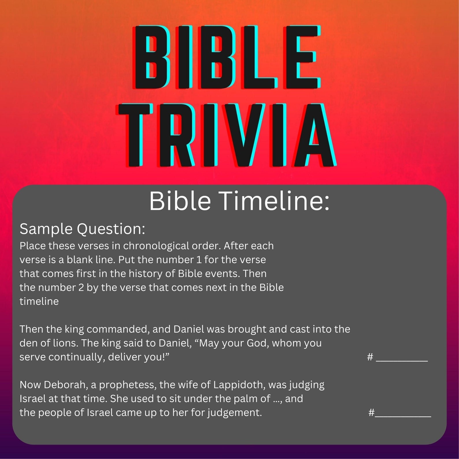 Bible Trivia: Bible Timeline Quiz - Contains 20 Bible Quizzes With 10 ...