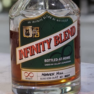 Infinity Bourbon Label Blend Whiskey Bottle Label Old Fitzgerald Decanter Inspired Gift for Him