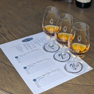 Skriv ut din egen provsmakning av bourbonwhisky (6 prover), digital nedladdning, gör-det-själv, PDF