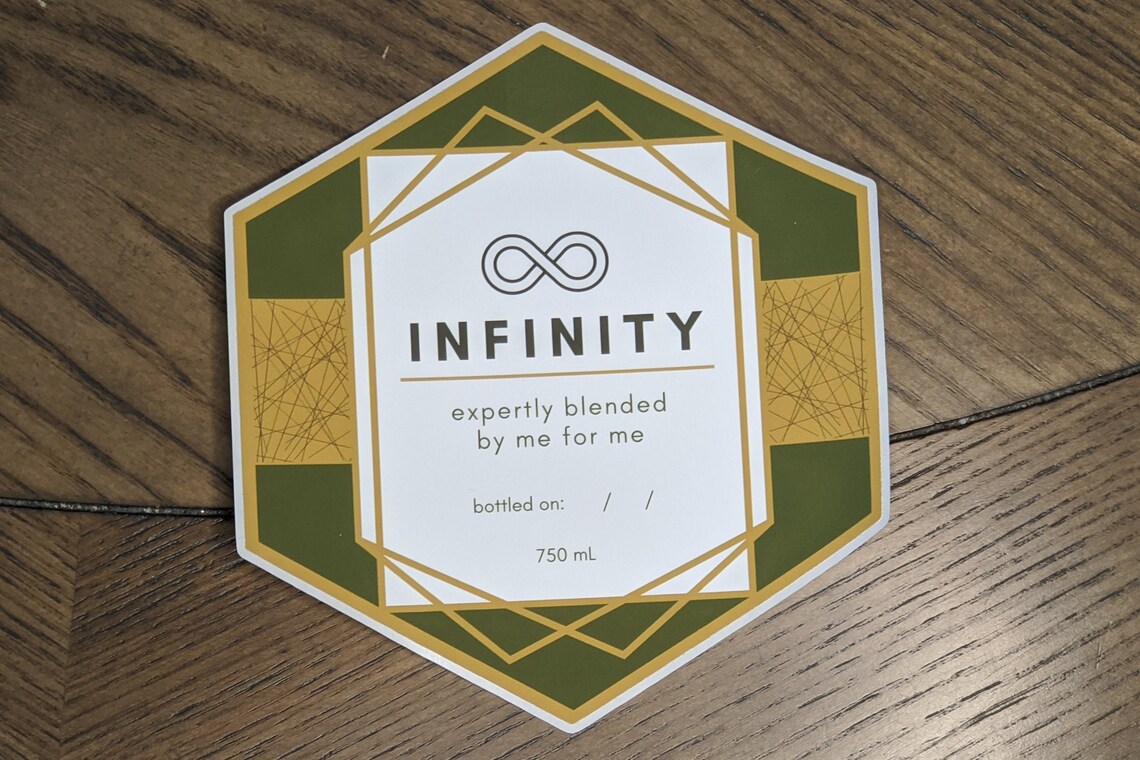 NEW COLORS AVAILABLE Infinity Bottle Label Unique Design | Etsy