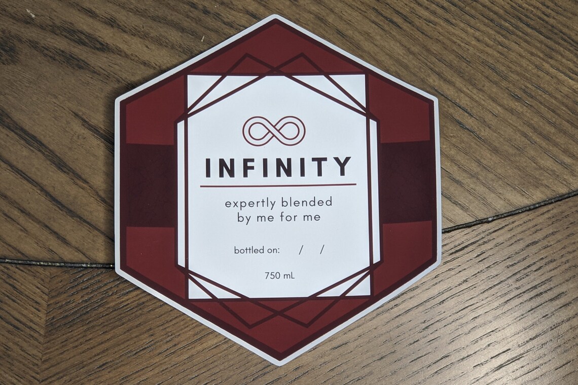 NEW COLORS AVAILABLE Infinity Bottle Label Unique Design | Etsy
