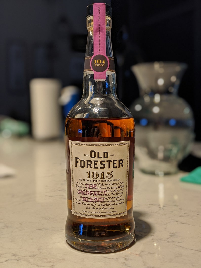 Old Forester 1915 Custom Blend Label Bourbon Whiskey Etsy