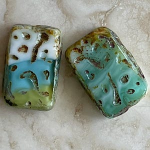Destash beads: Czech rectangular table cut beads