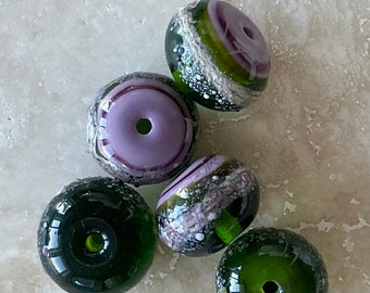 Artisan made lampwork beads:  Set of ten