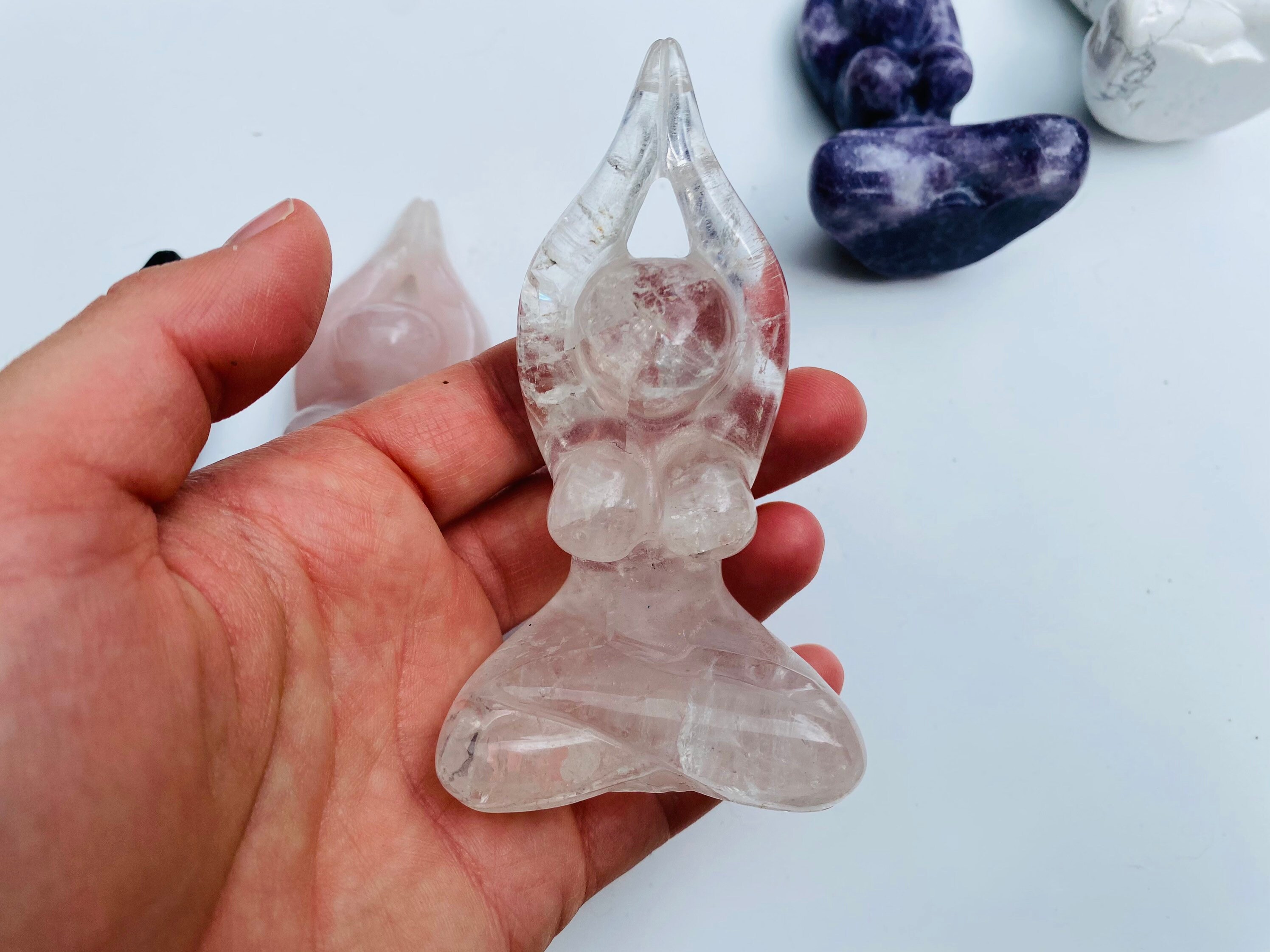 Clear quartz Crystal Goddess crystal carving figurine Etsy