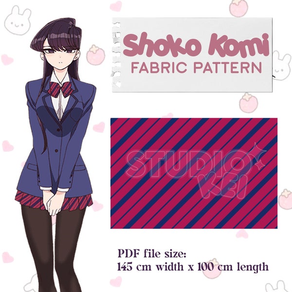 Shoko Komi san, Komi can't communicate anime cosplay patetrn fabric.