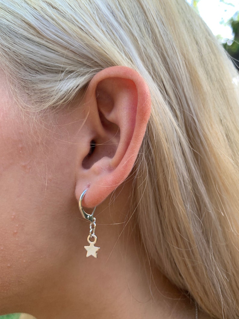 Dainty Star Hoop Earrings