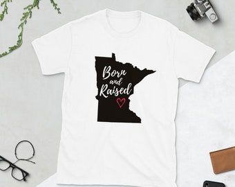 Minnesota Shirt, "Born and Raised" Graphic Tee