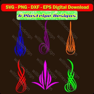 Car and Auto Pinstripes Digital Download Bundle clipart, silhouette, cut files for cricut and others, png, dxf, svg, eps