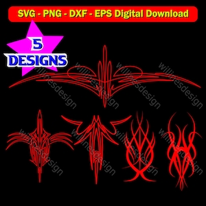 Car and Auto Pinstripes Digital Download Bundle clipart, silhouette, fichiers coupés pour cricut et autres, png, dxf, svg, eps