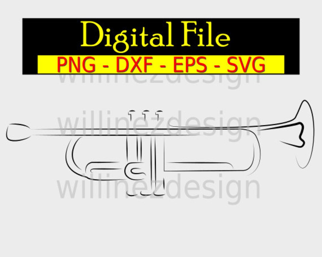Trumpet Step File Trumpet Digital File for Abstract Wall Decor, Minimalist Art for Any ...
