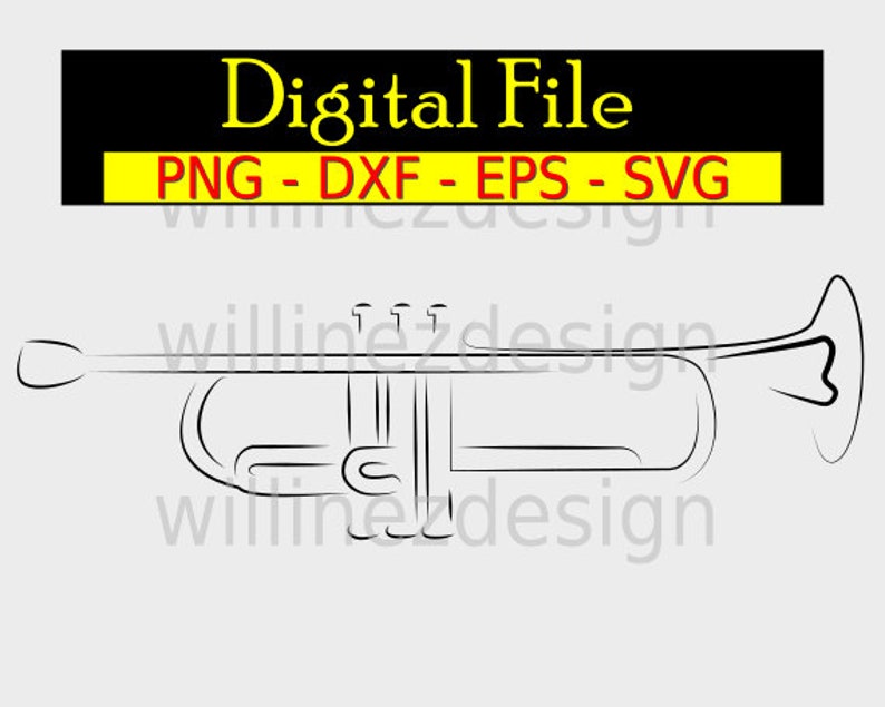 Trumpet Digital File for Abstract Wall Decor, Minimalist Art for Any ...