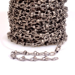 Floating Rondelle Chain - Antique Silver - CH142-AS - Choose Your Length