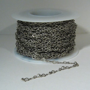 Fine Teardrop Chain - Antique Silver- CH59 - AS - Choose Your Length