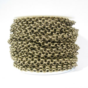 4.8mm Rolo Chain - Antique Brass - CH80-AB - Choose Your Length