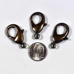27mm x 17mm Lobster Clasps - Antique Brass - Choose Your Quantity