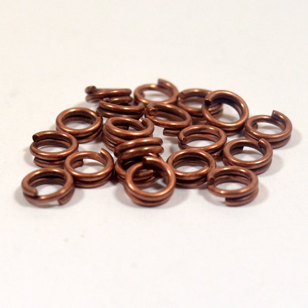 5mm Split Rings - Antique Copper - Choose Your Quantity