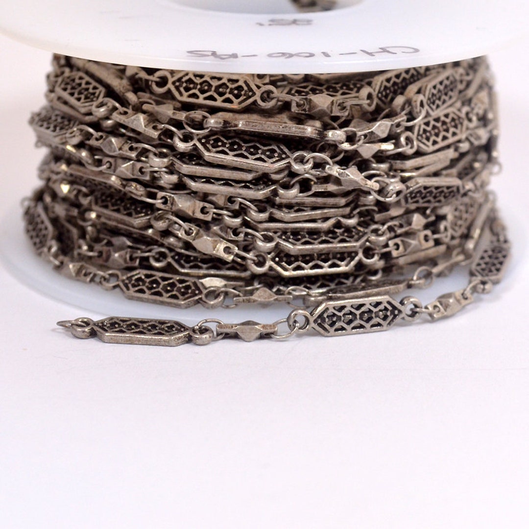 Tribal Filigree Chain - Antique Silver - CH106-AS - Choose Your Length ...