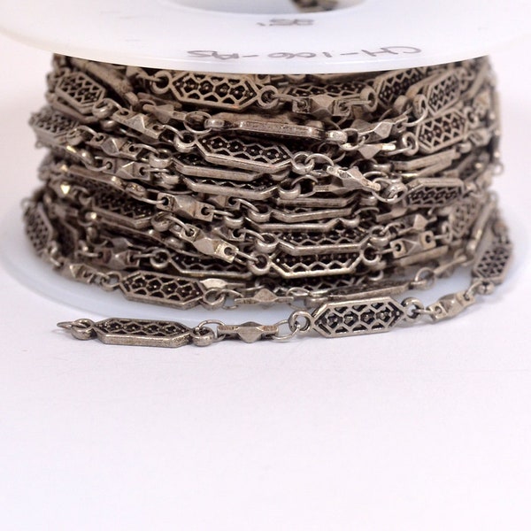 Tribal Filigree Chain - Antique Silver - CH106-AS - Choose Your Length