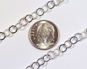 4.9mm Circle Chain - Sterling Silver - SS-9149 - Made in USA- Choose Your Length