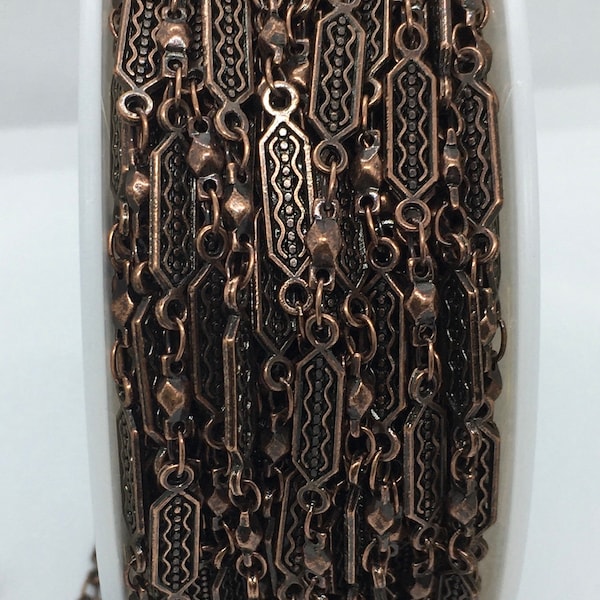 Tribal Filigree Chain - Antique Copper - CH106AC - Choose Your Length