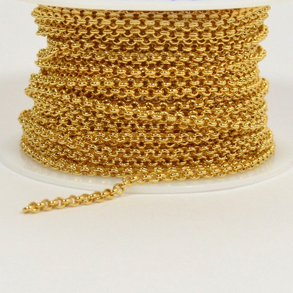 18K Gold Plated 2.0mm Rolo Chain - CH48GP-18K - Choose Your Length