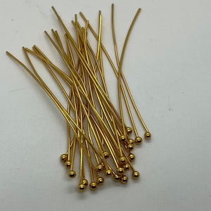 Gold Plated Ball Headpins - pack of 50