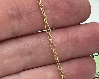 Fine Figaro Chain - Matte Gold Plated - CH25-MG - Choose Your Length